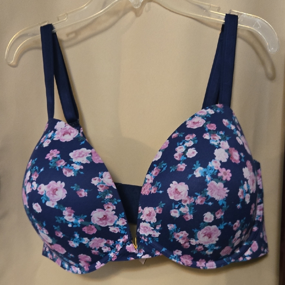 Victoria's Secret Navy and Pink Floral Bra